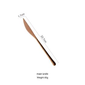 Japanese 304 Stainless Steel Rose Gold Knife, Fork And Spoon Chopsticks