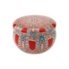 Popular Ethnic Style Aromatherapy Jar Candle Tinplate Wedding Candy Gift Box Round Tea Universal Packaging Box