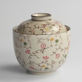 Japanese Ceramic Rice Bowl With Lid Preservation Cup