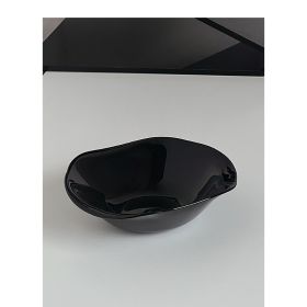 Black Wind Solid Color Niche Simple Irregular Ceramic Bowl