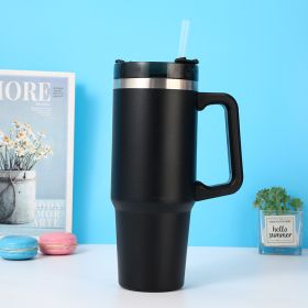 Personalized DIY Straw Coffee Insulation Cup With Handle Portable Car Stainless Steel Water Bottle Large Capacity Travel BPA Free Thermal Mug