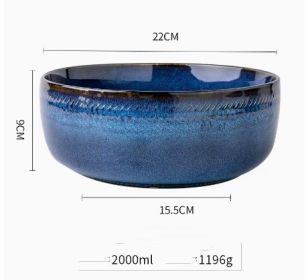 Retro Kiln Change Glaze Ceramic Soup Bowl