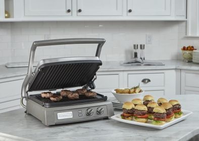 Deluxe Grill Pan 240 sq. in. Stainless Steel Indoor Grill with Lid