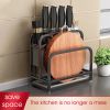 Multi-Function Kitchen Rack Stainless Steel Cutlery Drainer for Board/Knife/Chopsticks/Spoon/Fork Storage