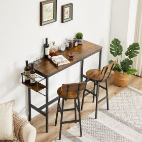 Bar Table Set with wine bottle storage rack