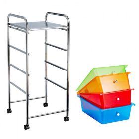 4-Drawer Cart Storage Bin Organizer Rolling with Plastic Drawers