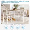 5-piece Modern Metal Dining Set with 1 Drop Leaf Dining Table and 4 chairs Home Kitchen Furniture Dinette Set (Oak Finish)