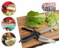 Free shipping Clever Cutter 2-in-1 Knife & Cutting Board Scissors Chop/Slicer/Pizza Cutter USA