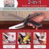 Free shipping Clever Cutter 2-in-1 Knife & Cutting Board Scissors Chop/Slicer/Pizza Cutter USA