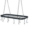 Pot Rack Ceiling Mount Cookware Rack Hanging Hanger Organizer with Hooks