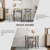 3 Pieces Dining Set Kitchen Breakfast Table Set Space Saving Wooden Chairs and Table Wood