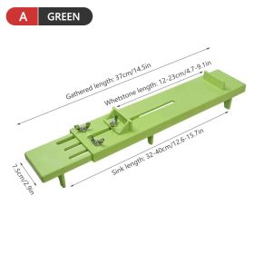 1pc Adjustable Over Sink Sharpening Stone Base Holder Retractable Non-slip Whetstone Grinding For Knife Sink Bridge Fits Kitchen (Color: Green A)