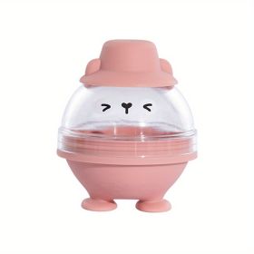 1pc; Large Whiskey Ice Cube Mold; Sphere Ice Cube Mold Tray With Lid; Silicone Ice Maker; Household Ice Cube Box; Kitchen Supplies (Color: Pink Rabbit)