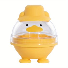 1pc; Large Whiskey Ice Cube Mold; Sphere Ice Cube Mold Tray With Lid; Silicone Ice Maker; Household Ice Cube Box; Kitchen Supplies (Color: Yellow Duck)