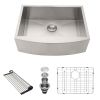 Lordear 18 Gauge Farmhouse Sink Kitchen Sink Apron Front Single Bowl Stainless Steel Sink