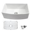 Lordear 33 Inch Farmhouse Sink White Ceramic Single Bowl Kitchen Sink Apron Front Sink