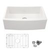 Lordear 33 Inch Farmhouse Sink White Ceramic Single Bowl Kitchen Sink Apron Front Sink