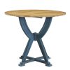 5-Piece Round Dining Table Set with Trestle Legs and 4 Cross Back Dining Chairs