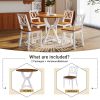 5-Piece Round Dining Table Set with Trestle Legs and 4 Cross Back Dining Chairs