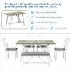 6 Piece Dining Table Set Wood Dining Table and chair Kitchen Table Set with Table;  Bench and 4 Chairs;  Rustic Style; White+Gray