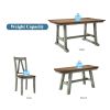 6-Piece Wood Dining Table Set Kitchen Table Set with Long Bench and 4 Dining Chairs, Farmhouse Style