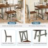 6-Piece Wood Dining Table Set Kitchen Table Set with Long Bench and 4 Dining Chairs, Farmhouse Style