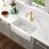 Lordear 33 Inch Farmhouse Sink White Ceramic Single Bowl Kitchen Sink Apron Front Sink