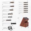 15 Pieces Stainless Steel Knife Block Set with Ergonomic Handle