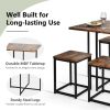 5 Pieces Metal Frame Dining Set with Compact Dining Table and 4 Stools