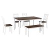 6-piece Wooden Kitchen Table set, Farmhouse Rustic Dining Table set with Cross Back 4 Chairs and Bench