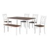 6-piece Wooden Kitchen Table set, Farmhouse Rustic Dining Table set with Cross Back 4 Chairs and Bench