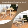 5 Pieces Metal Frame Dining Set with Compact Dining Table and 4 Stools