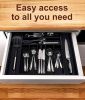 Adjustable Expandable Kitchen Utensils Drawer Organizer  For Bamboo Flatware Organizer