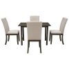 Farmhouse 5-Piece Wood Dining Table Set for 4;  Kitchen Furniture Set with 4 Upholstered Dining Chairs for Small Places;